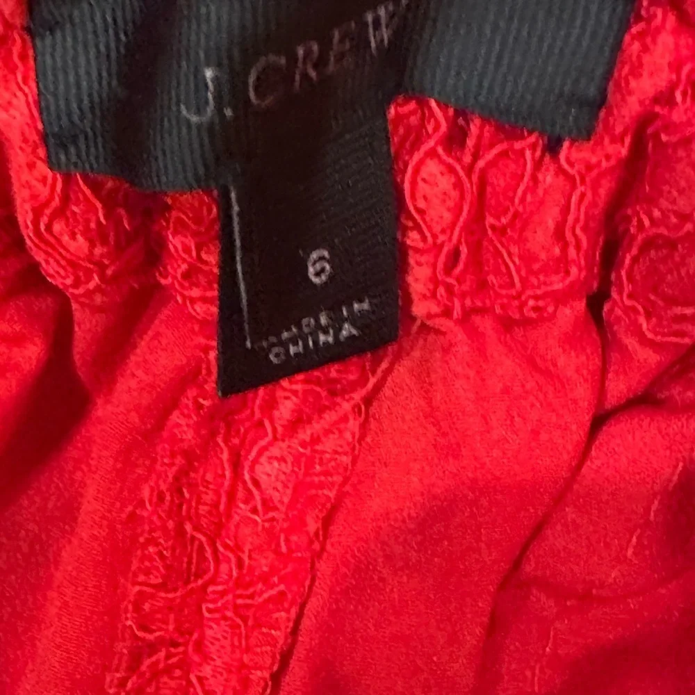 J. Crew Red Floral Lace Easy Ankle Pant Size 6